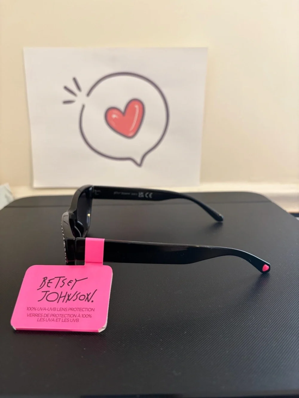 Betsey Johnson Black Sunglasses with Crystal Studs - Picture 4 of 4